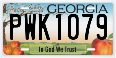 GA license plate PWK1079