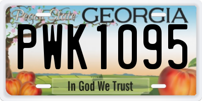 GA license plate PWK1095