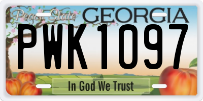 GA license plate PWK1097