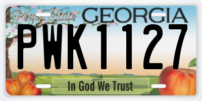 GA license plate PWK1127