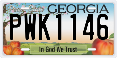 GA license plate PWK1146