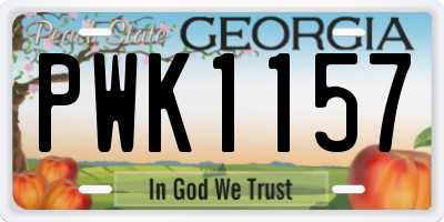 GA license plate PWK1157