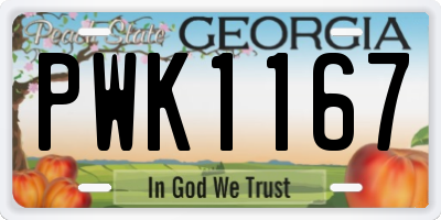 GA license plate PWK1167