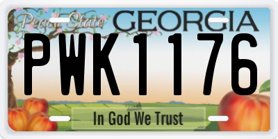 GA license plate PWK1176