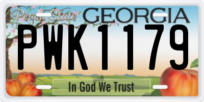 GA license plate PWK1179