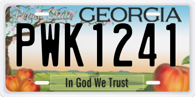 GA license plate PWK1241