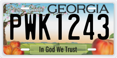 GA license plate PWK1243