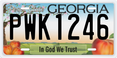 GA license plate PWK1246