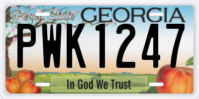 GA license plate PWK1247