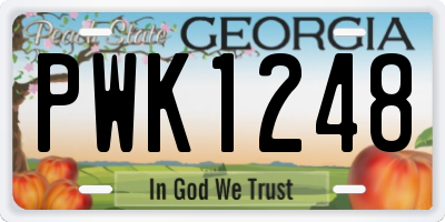 GA license plate PWK1248