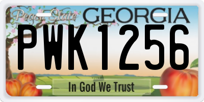 GA license plate PWK1256
