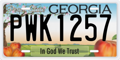 GA license plate PWK1257