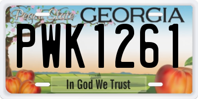 GA license plate PWK1261