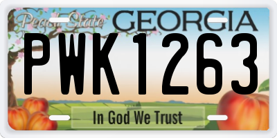 GA license plate PWK1263