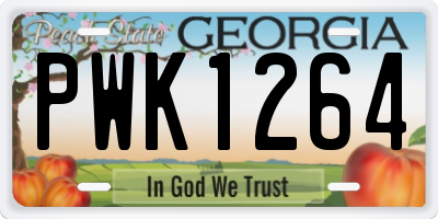 GA license plate PWK1264