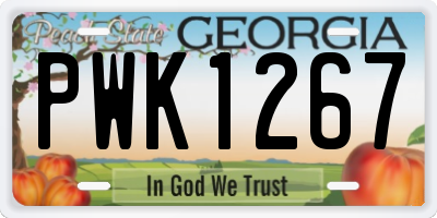 GA license plate PWK1267