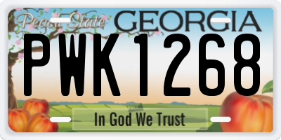 GA license plate PWK1268