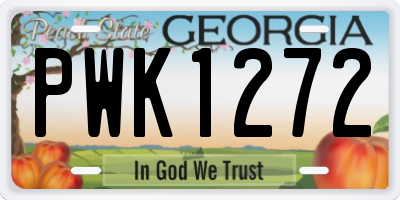 GA license plate PWK1272