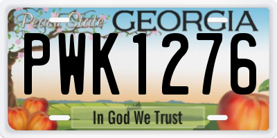 GA license plate PWK1276
