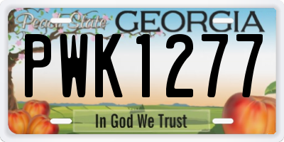 GA license plate PWK1277