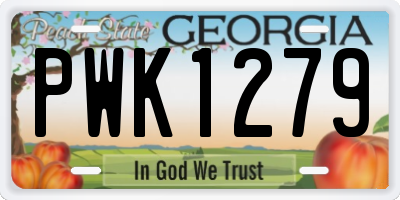 GA license plate PWK1279