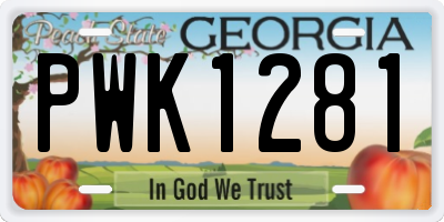 GA license plate PWK1281