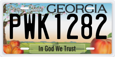 GA license plate PWK1282