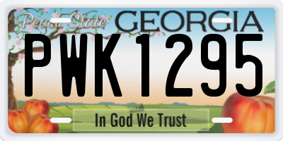 GA license plate PWK1295