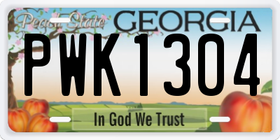 GA license plate PWK1304