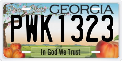 GA license plate PWK1323