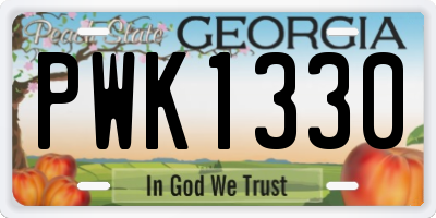 GA license plate PWK1330