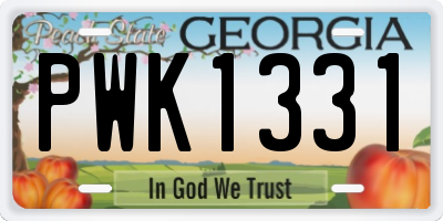 GA license plate PWK1331