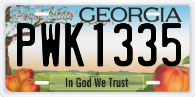 GA license plate PWK1335