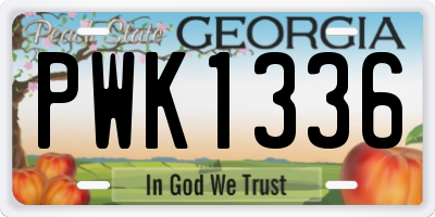 GA license plate PWK1336