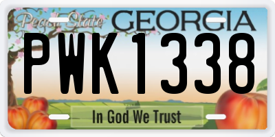 GA license plate PWK1338