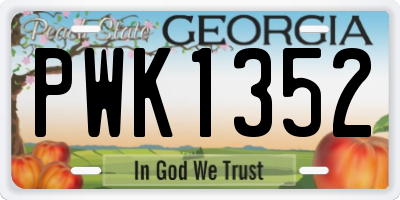 GA license plate PWK1352