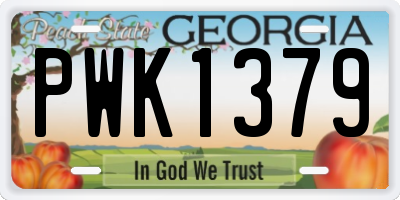 GA license plate PWK1379