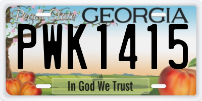 GA license plate PWK1415