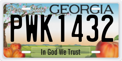 GA license plate PWK1432