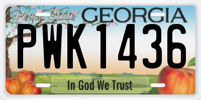 GA license plate PWK1436