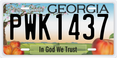 GA license plate PWK1437