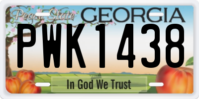 GA license plate PWK1438