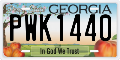 GA license plate PWK1440