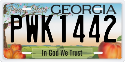 GA license plate PWK1442