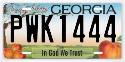 GA license plate PWK1444