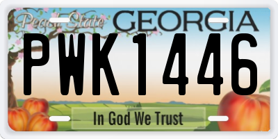 GA license plate PWK1446