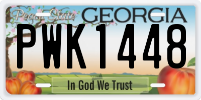 GA license plate PWK1448