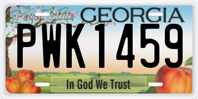 GA license plate PWK1459