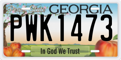 GA license plate PWK1473