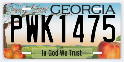 GA license plate PWK1475